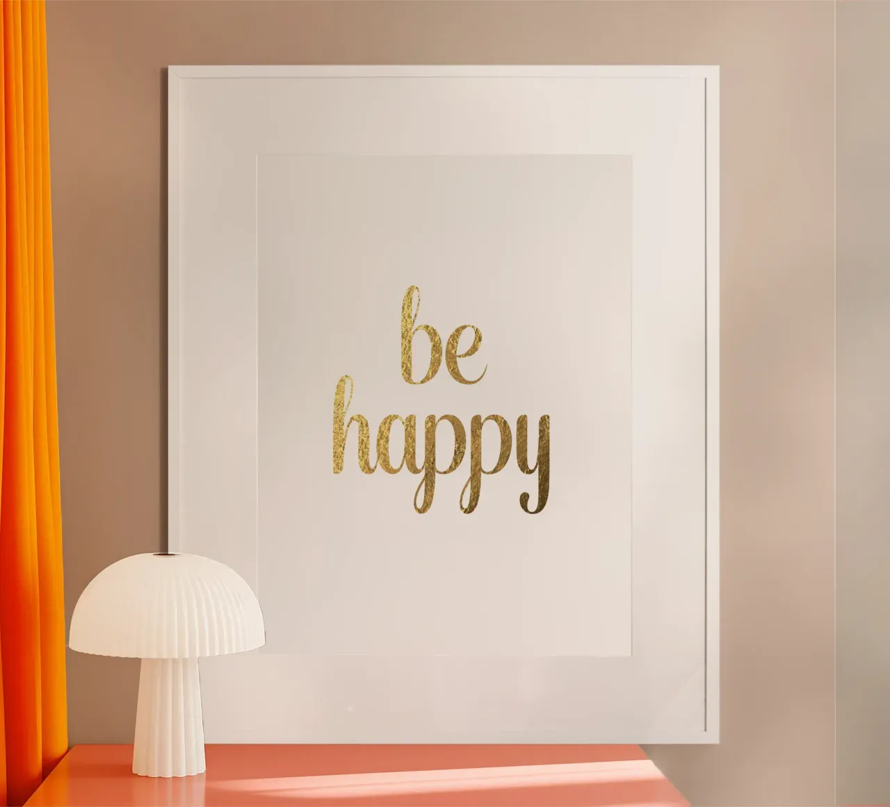 Be happy poster con telaio in plastica da PinkCandyWalls