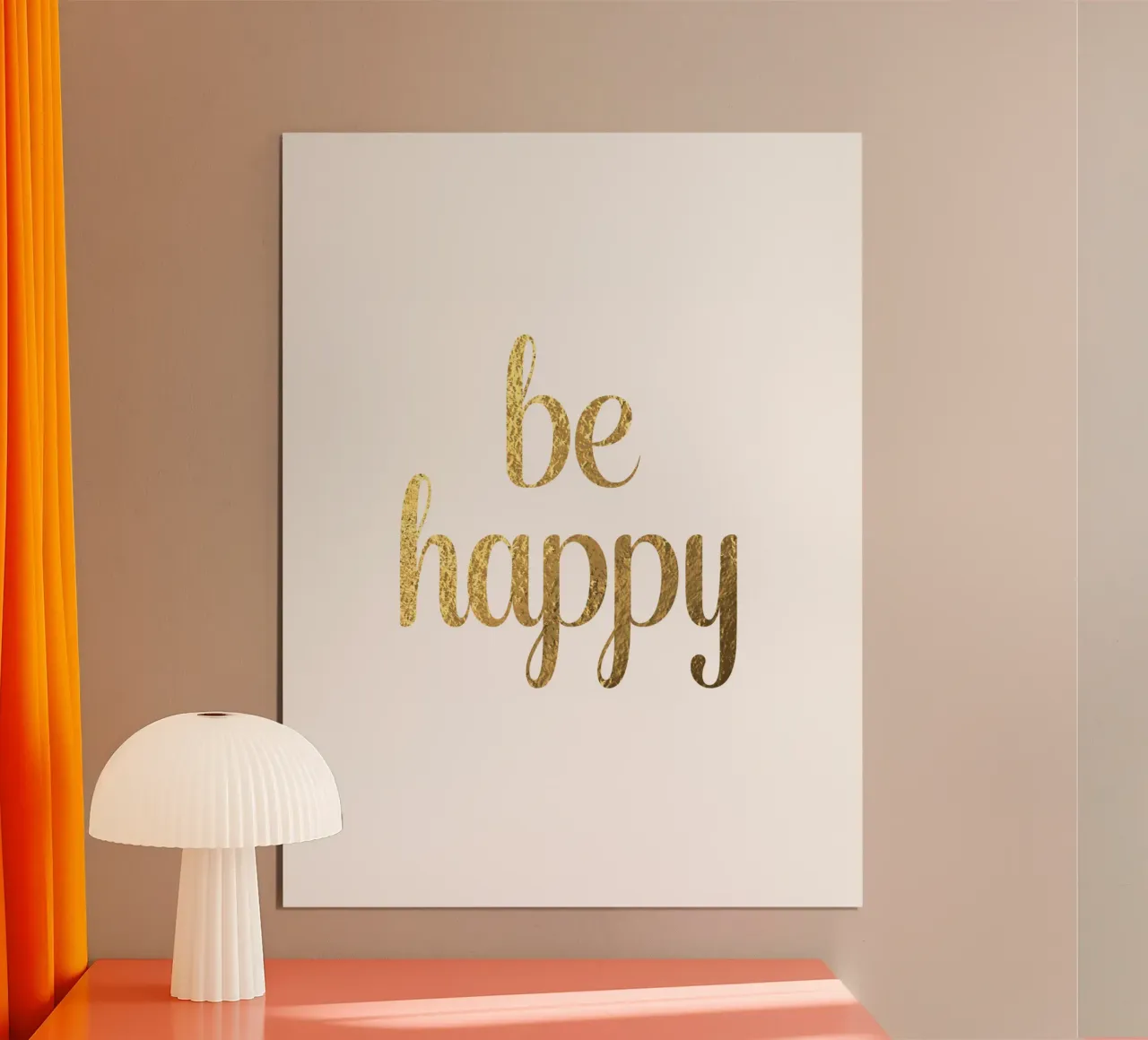 Be happy poster con telaio in plastica da PinkCandyWalls