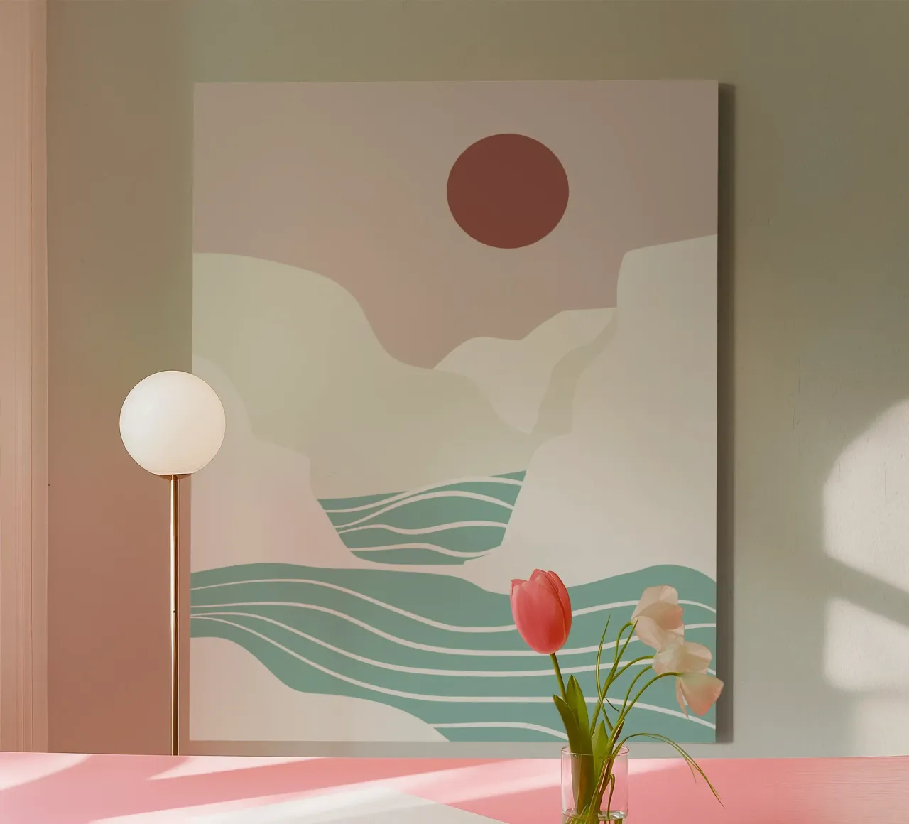 Wit landschap 06 canvas met Baklijst van Little Dean
