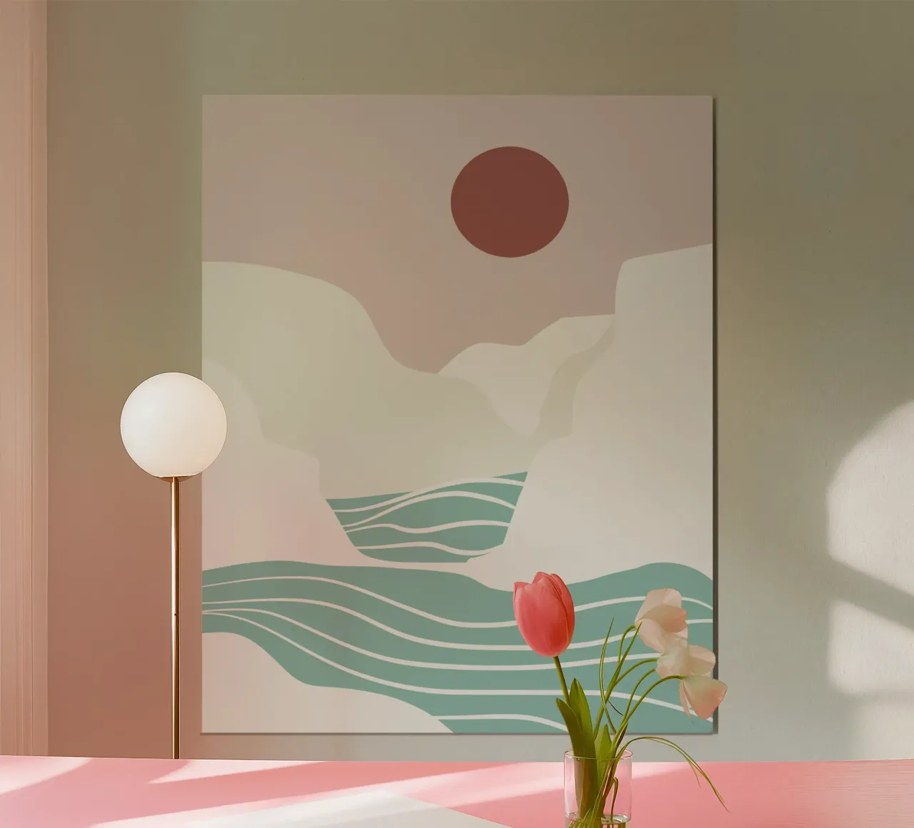 Paesaggio bianco 06 poster con telaio in plastica da Little Dean