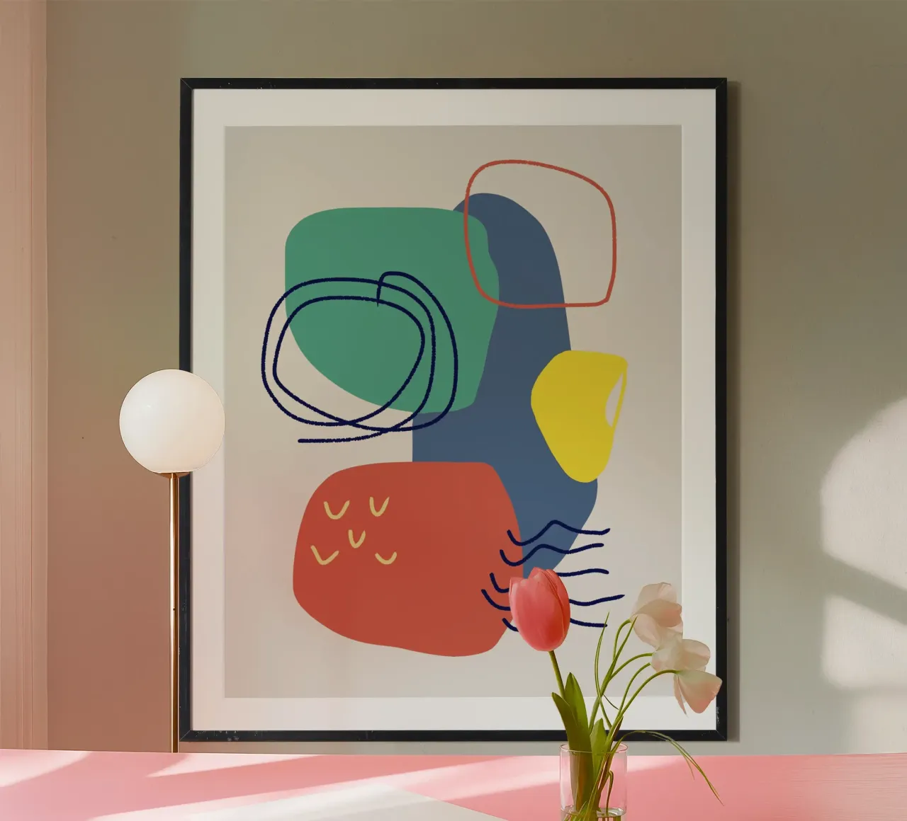 Mash up tricolore poster con telaio in alluminio da Little Dean