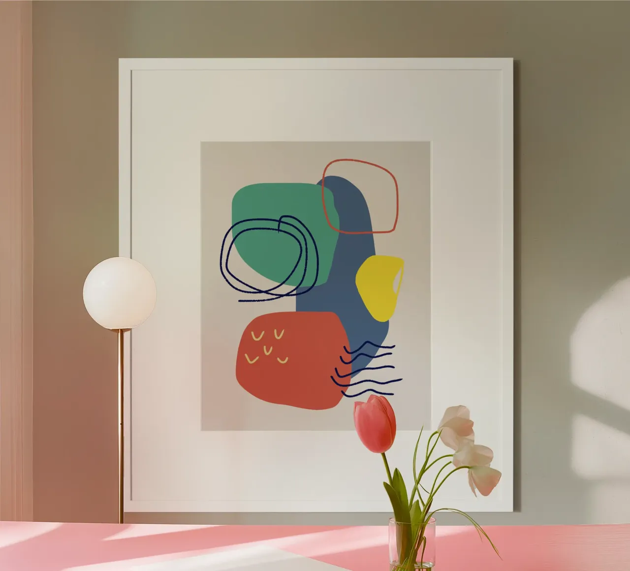 Mash up tricolore poster con telaio in alluminio da Little Dean