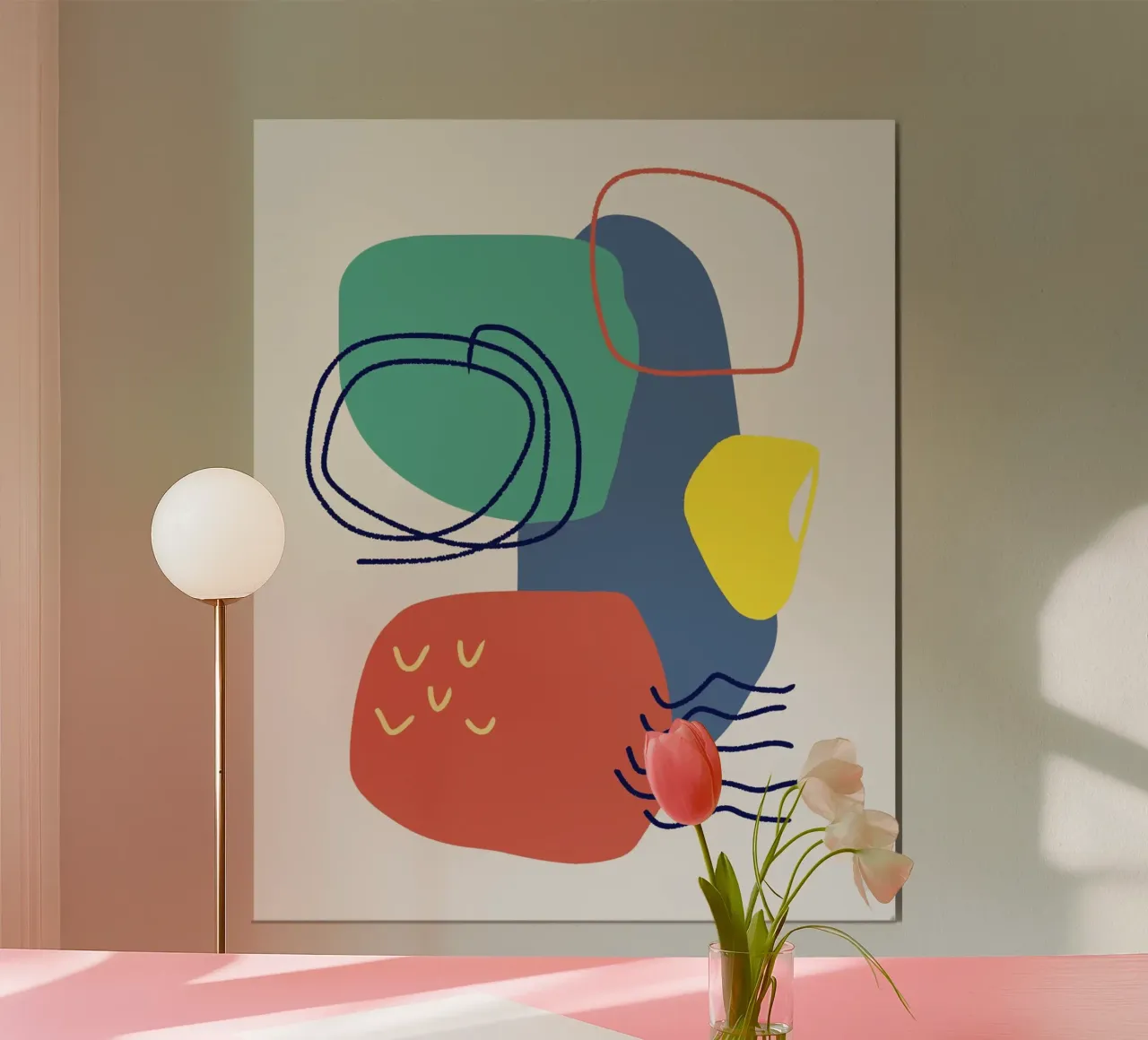 Mash up tricolore poster con telaio in alluminio da Little Dean