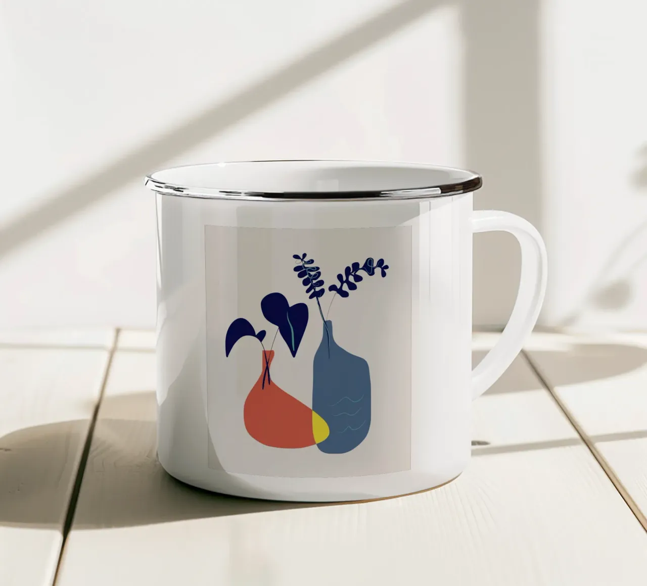 Natura morta tricolore tazza in smalto da Little Dean
