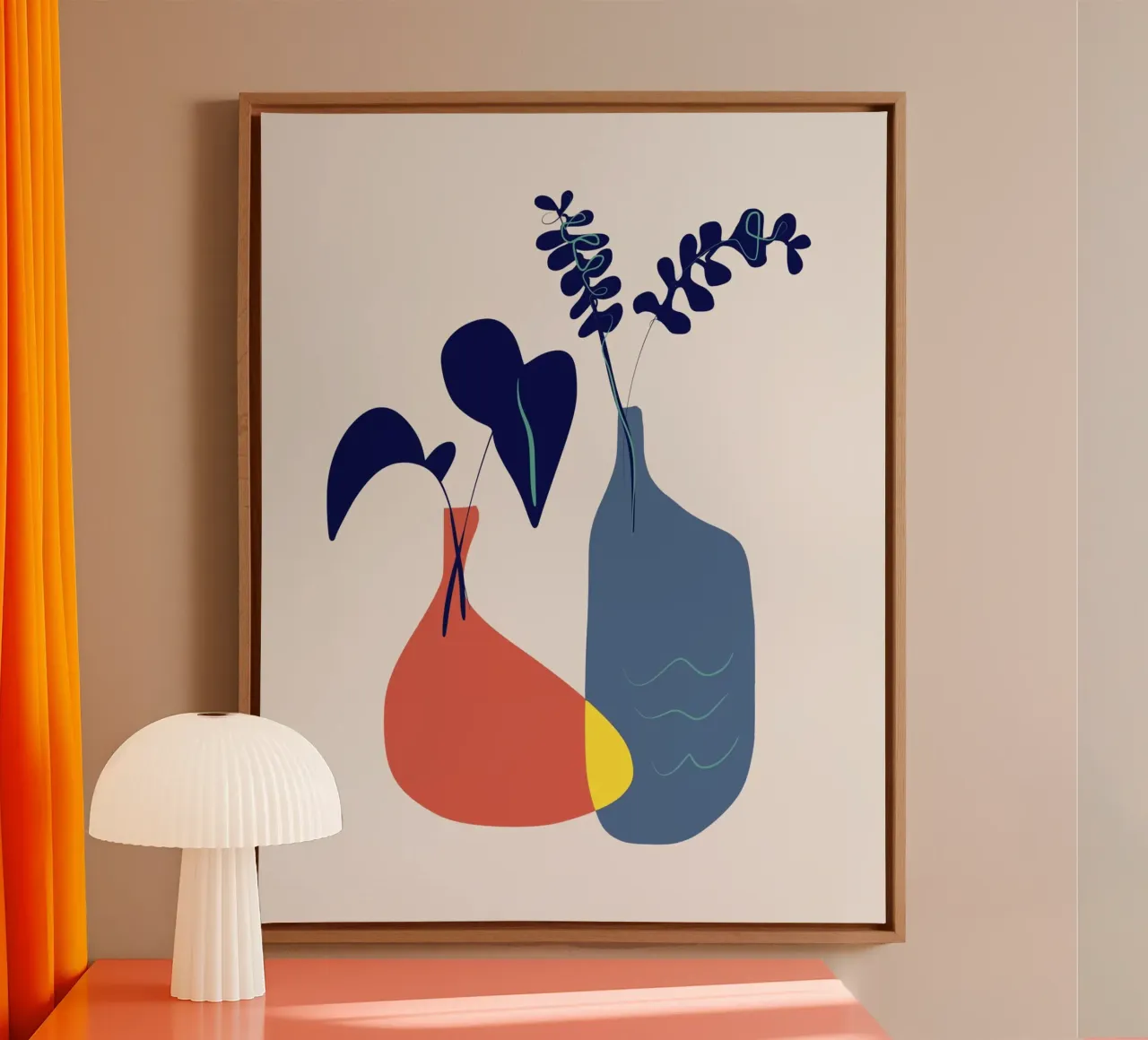 Tri color still life canvas with Floater frame by Little Dean