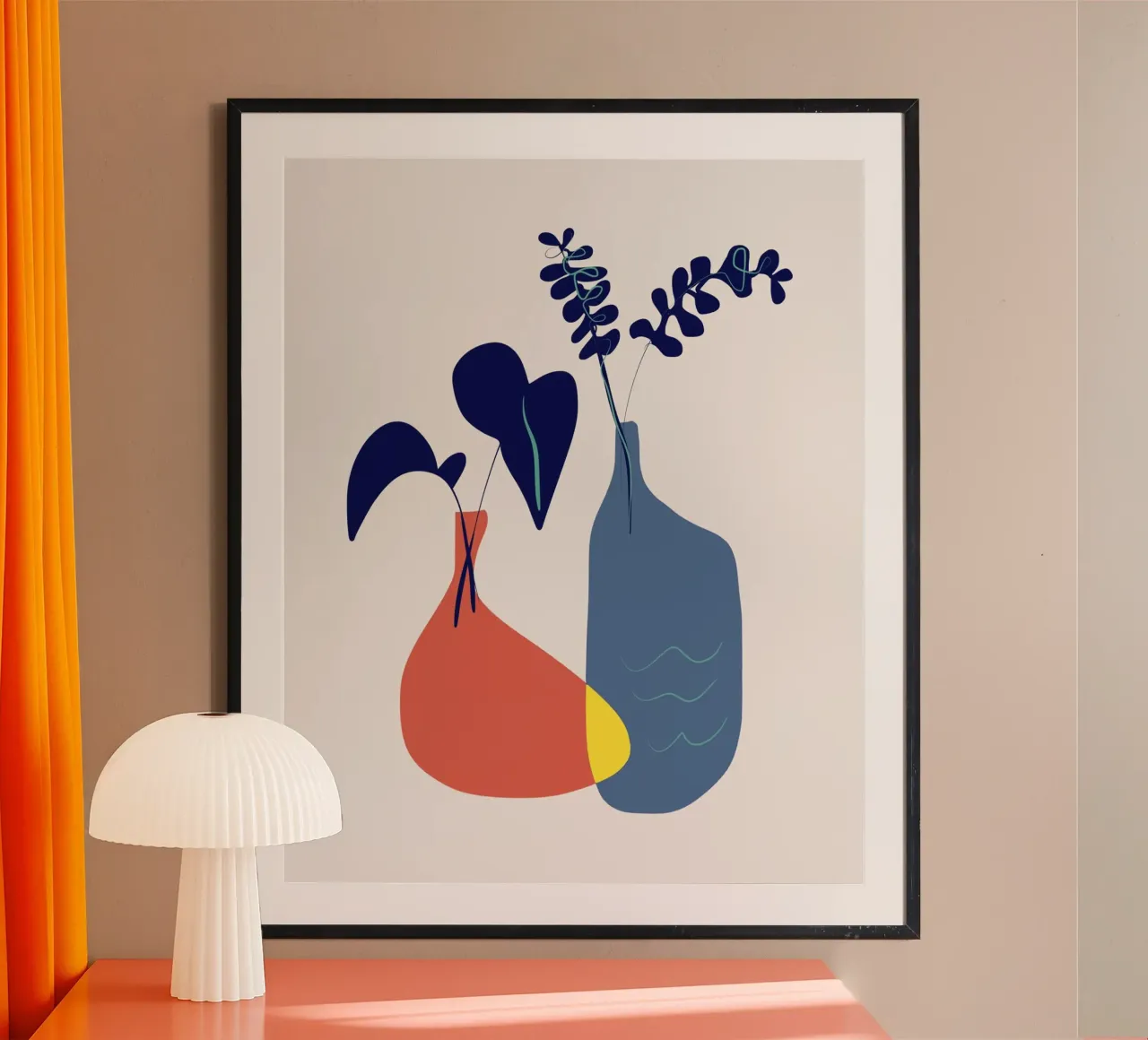 Natura morta tricolore poster con telaio in plastica da Little Dean