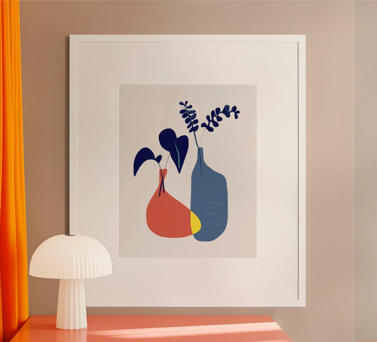Natura morta tricolore poster con telaio in plastica da Little Dean