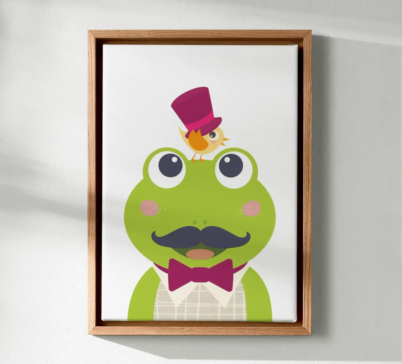 Dapper Kikker Meneer Eigenzinnige Grillige Muur Kunst canvas met Baklijst van JaySan Studio