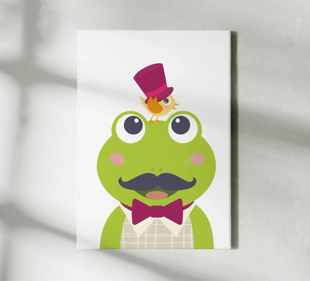 Dapper Kikker Meneer Eigenzinnige Grillige Muur Kunst canvas met Baklijst van JaySan Studio