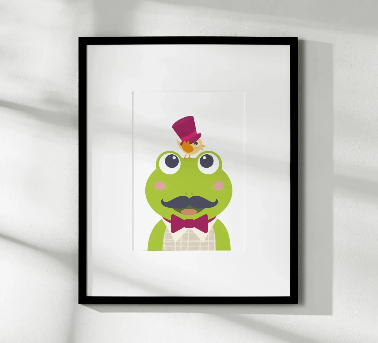 Dapper Frog Gentleman Arte murale stravagante e stravagante poster con telaio in plastica da JaySan Studio