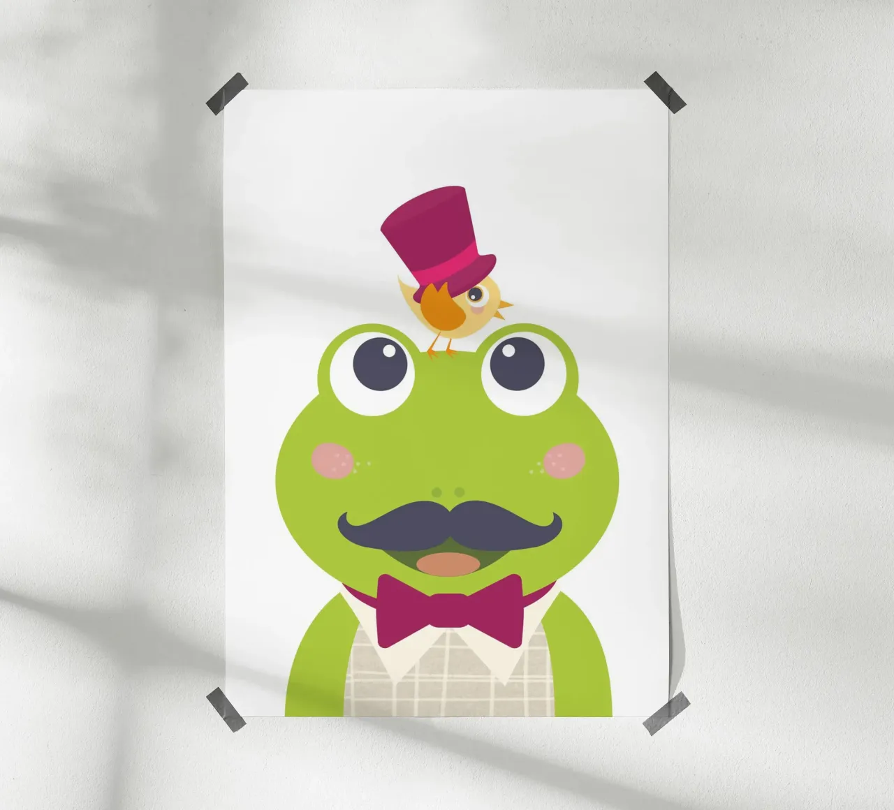 Dapper Frog Gentleman Arte murale stravagante e stravagante poster con telaio in plastica da JaySan Studio