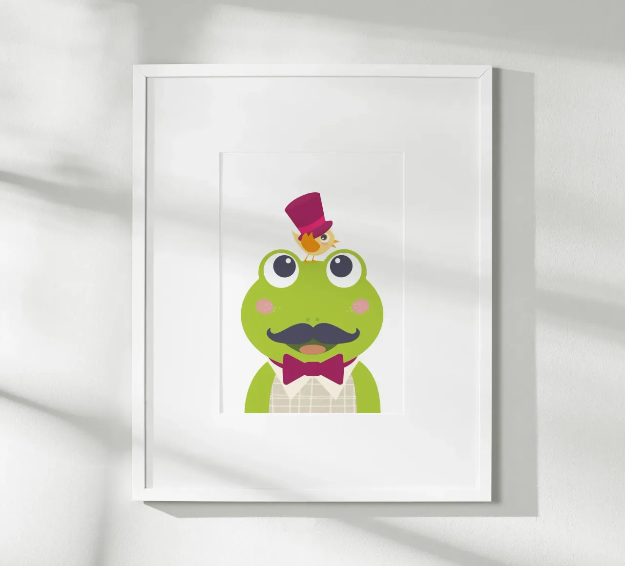 Dapper Frog Gentleman Arte murale stravagante e stravagante poster con telaio in plastica da JaySan Studio