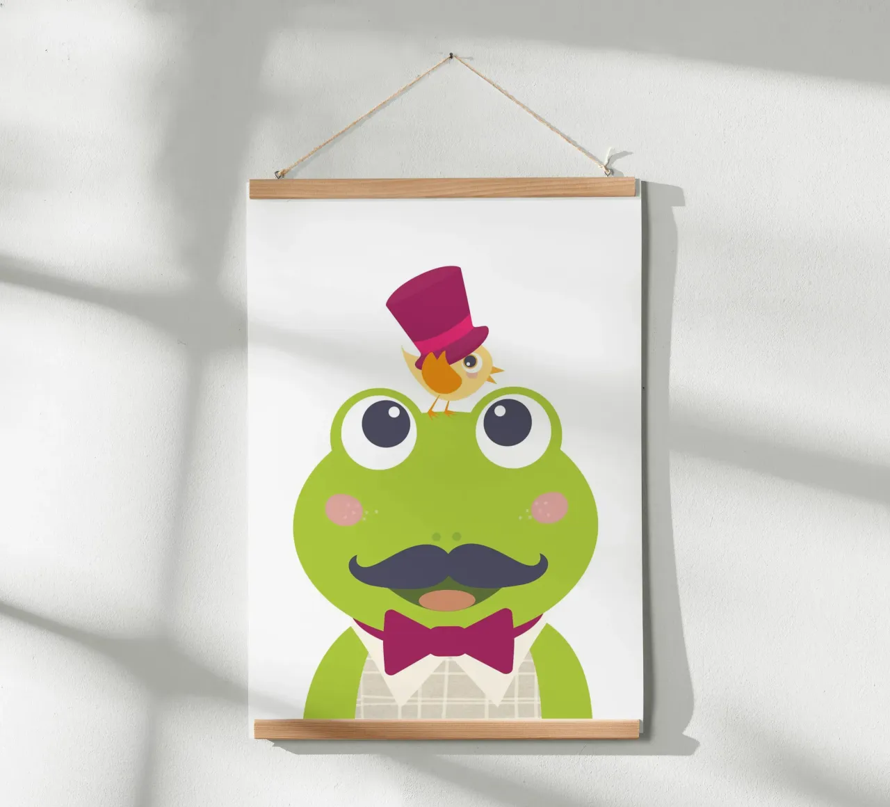 Dapper Frog Gentleman Arte murale stravagante e stravagante poster con telaio in plastica da JaySan Studio