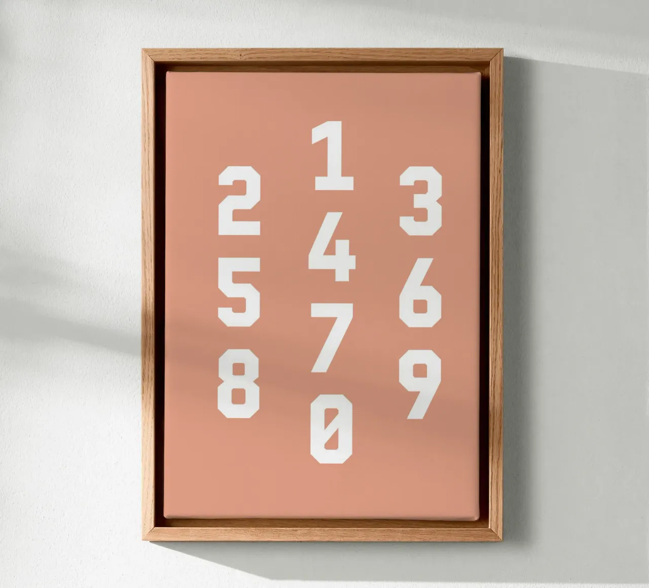 Typography Numbers #6 canvas met Baklijst van kathrinmay