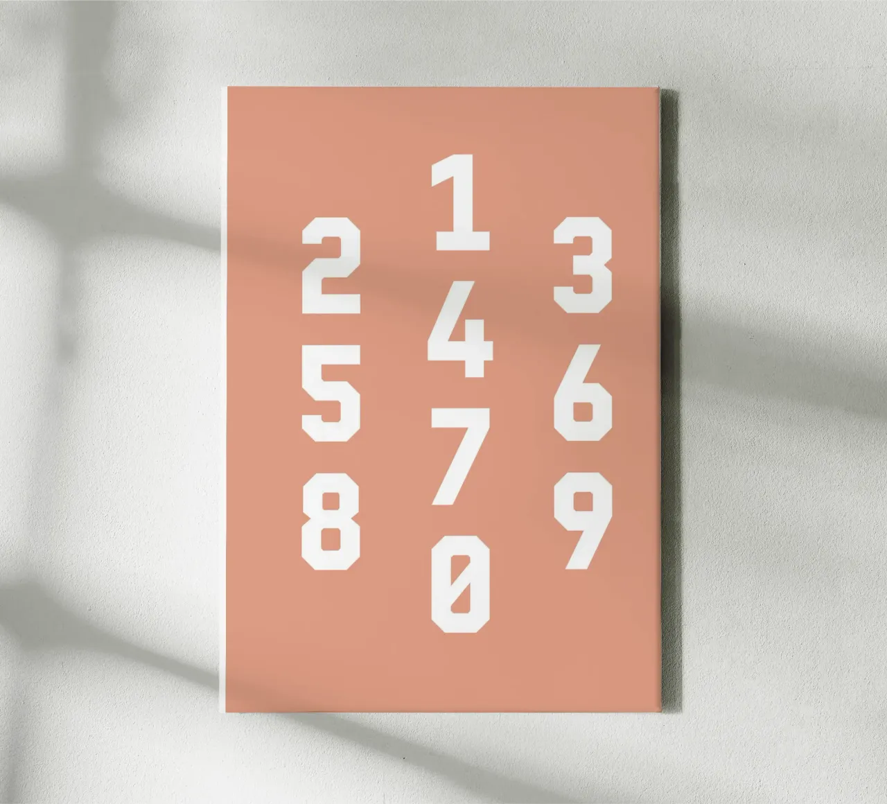 Typography Numbers #6 canvas met Baklijst van kathrinmay