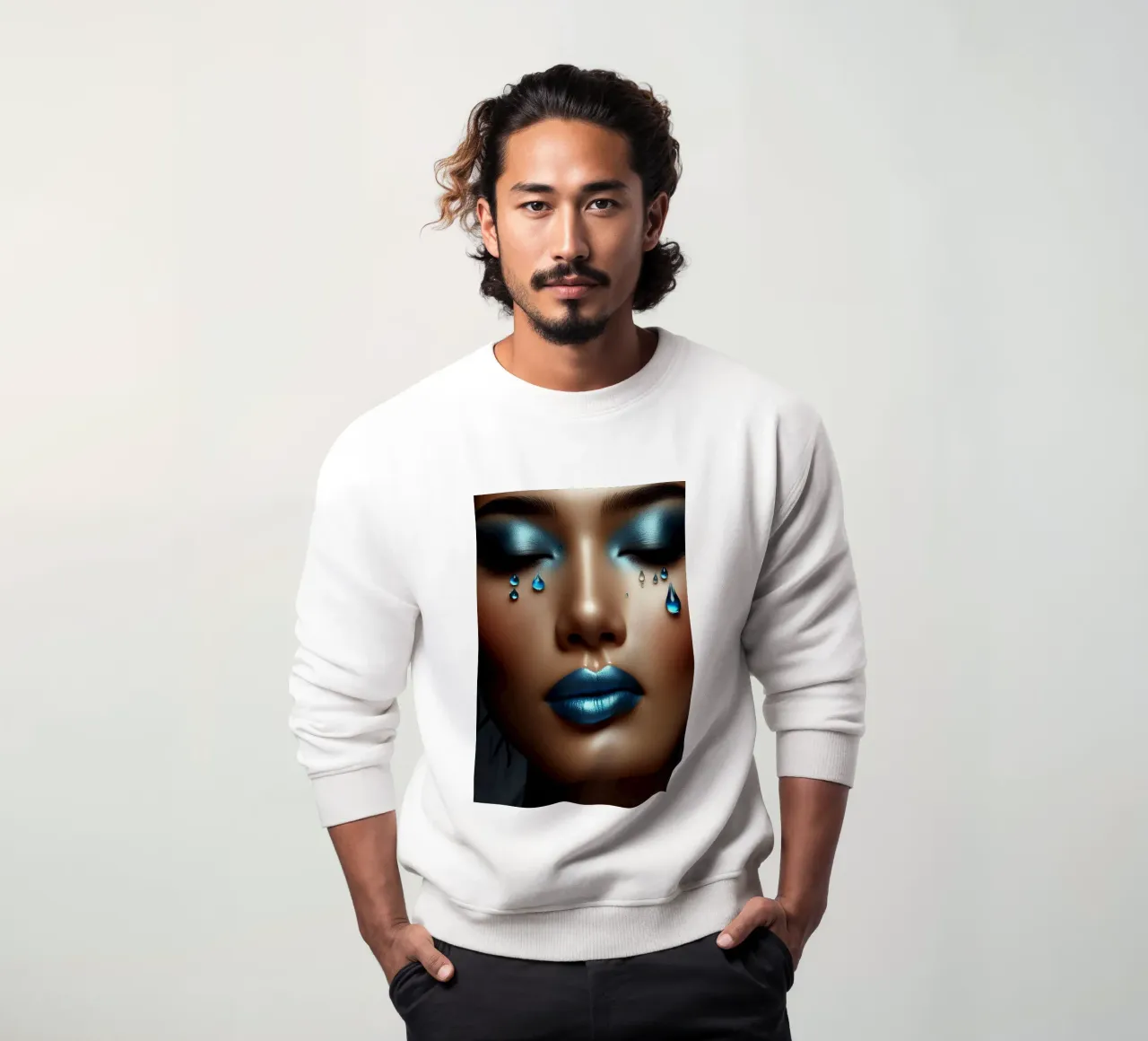 Trucco perfetto in blu felpa da BenCoStyle