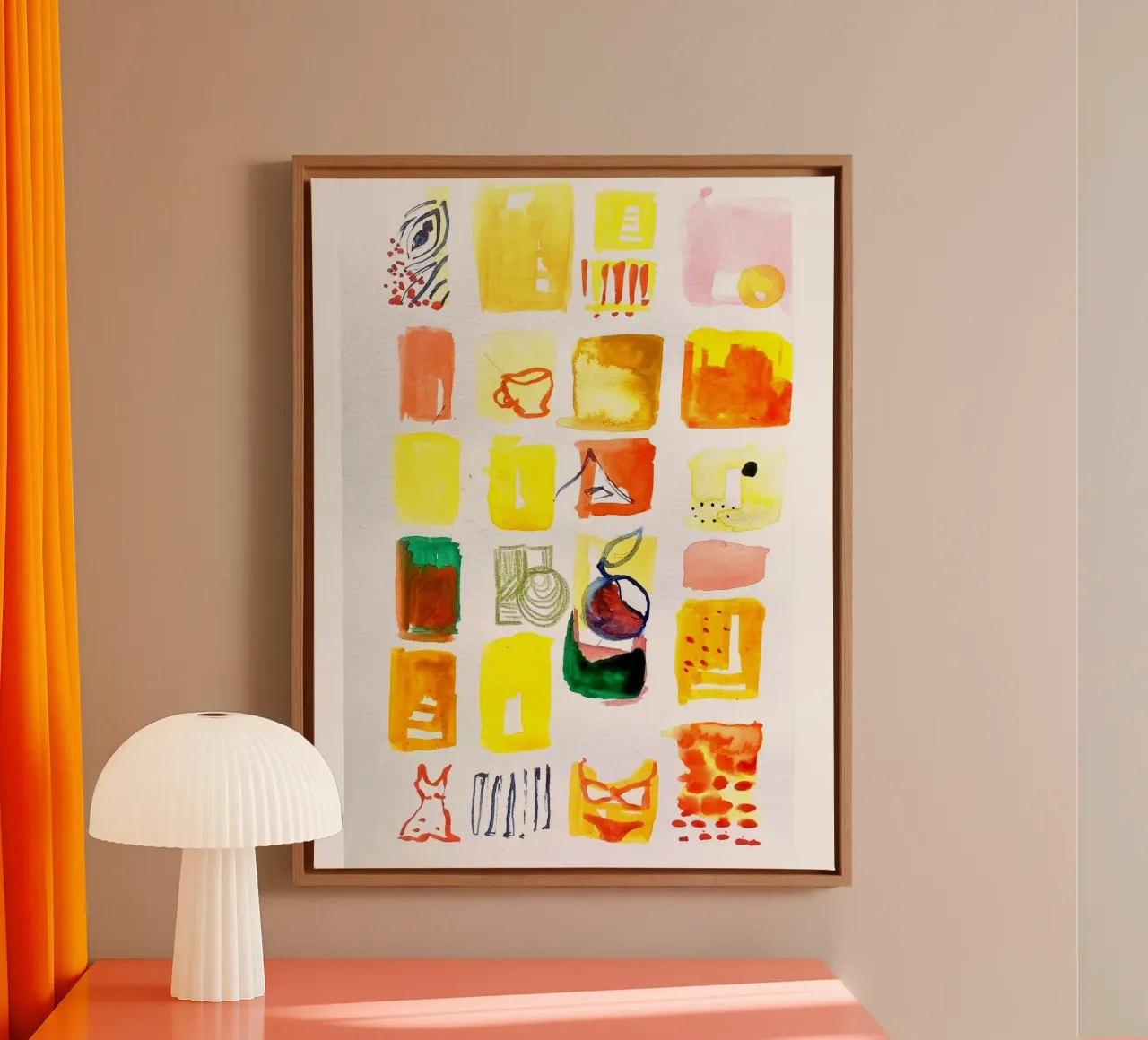 leven in geel canvas met Baklijst van Sophie Pérard