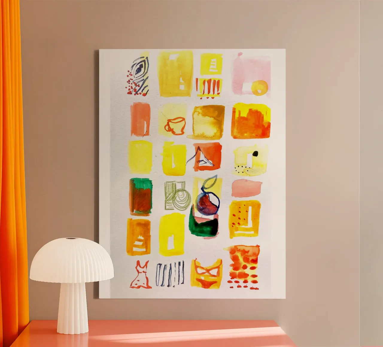 leven in geel canvas met Baklijst van Sophie Pérard