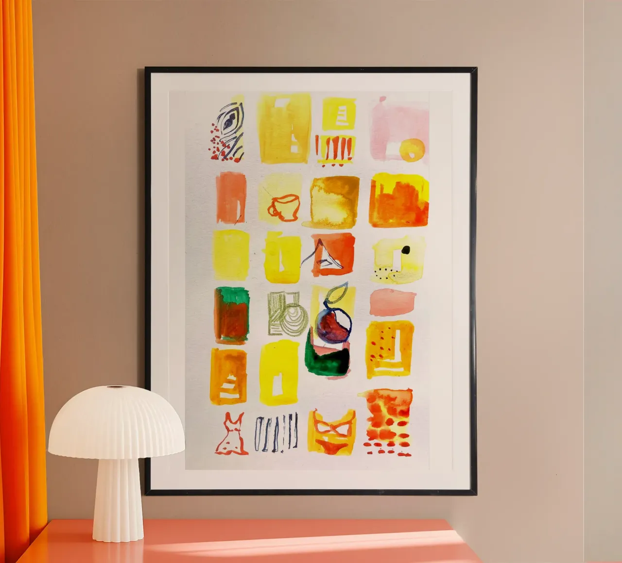 vita in giallo poster con telaio in alluminio da Sophie Pérard