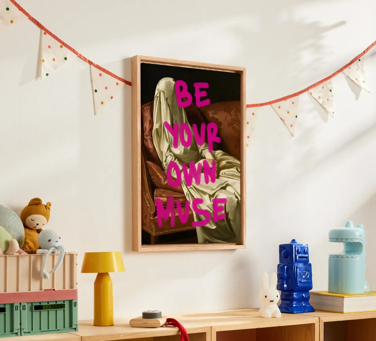 "BE YOUR OWN MUSE" canvas with Floater frame by Type & Tape
