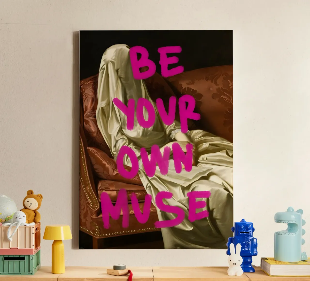 "BE YOUR OWN MUSE" canvas with Floater frame by Type & Tape