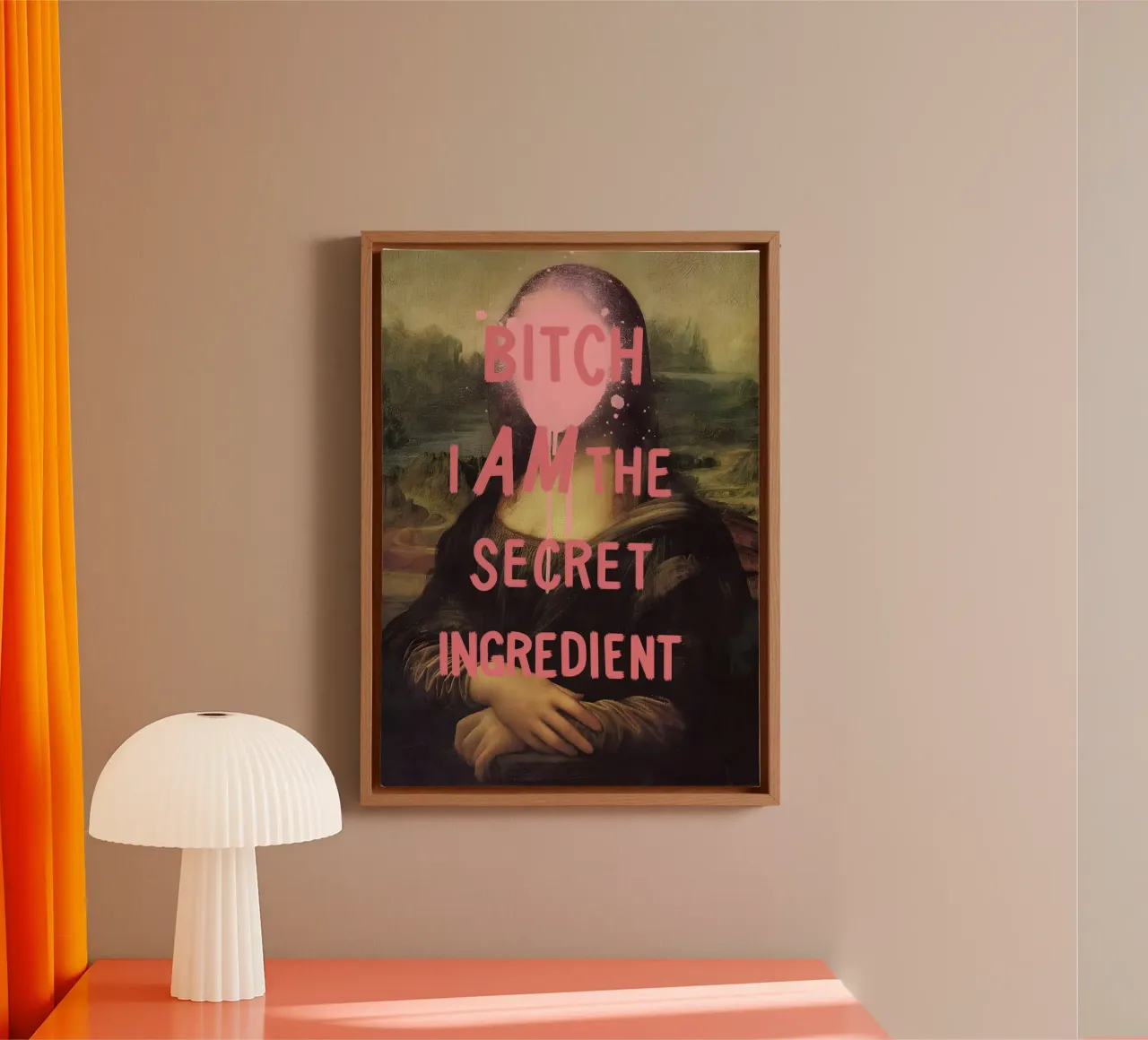 THE SECRET INGREDIENT canvas met Baklijst van Type & Tape