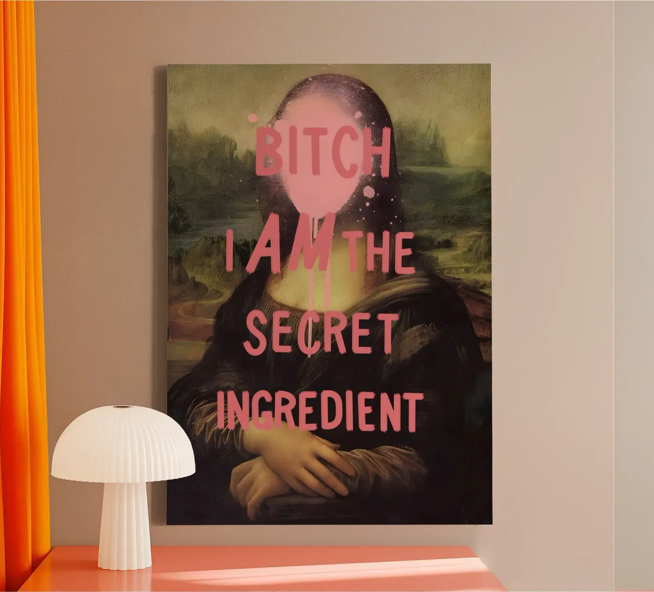 THE SECRET INGREDIENT canvas met Baklijst van Type & Tape