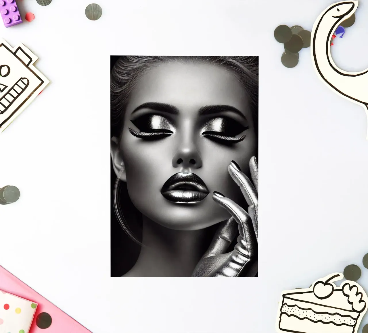 Bellezza in un design d'argento adesivo da BenCoStyle