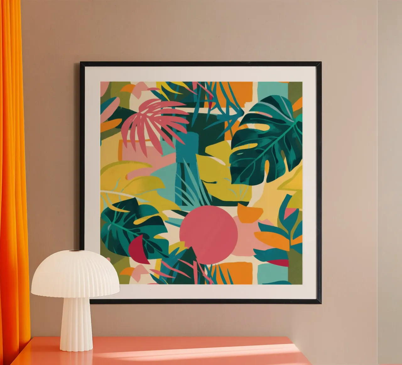 Carnevale in forma tropicale poster con telaio in plastica da Wish Studio