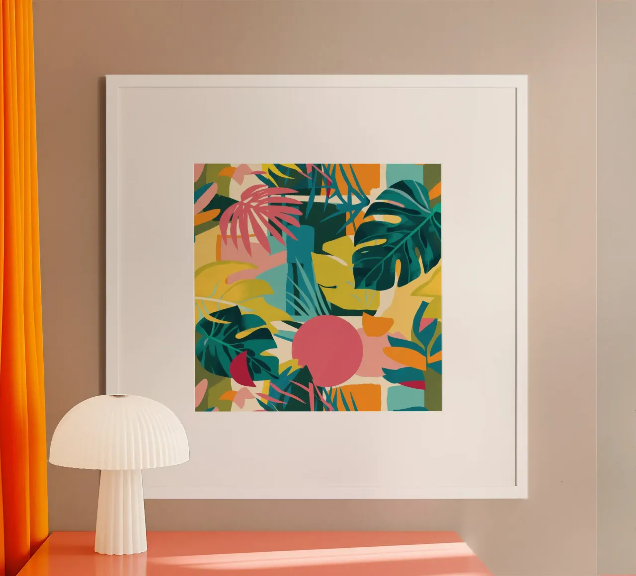 Carnevale in forma tropicale poster con telaio in plastica da Wish Studio