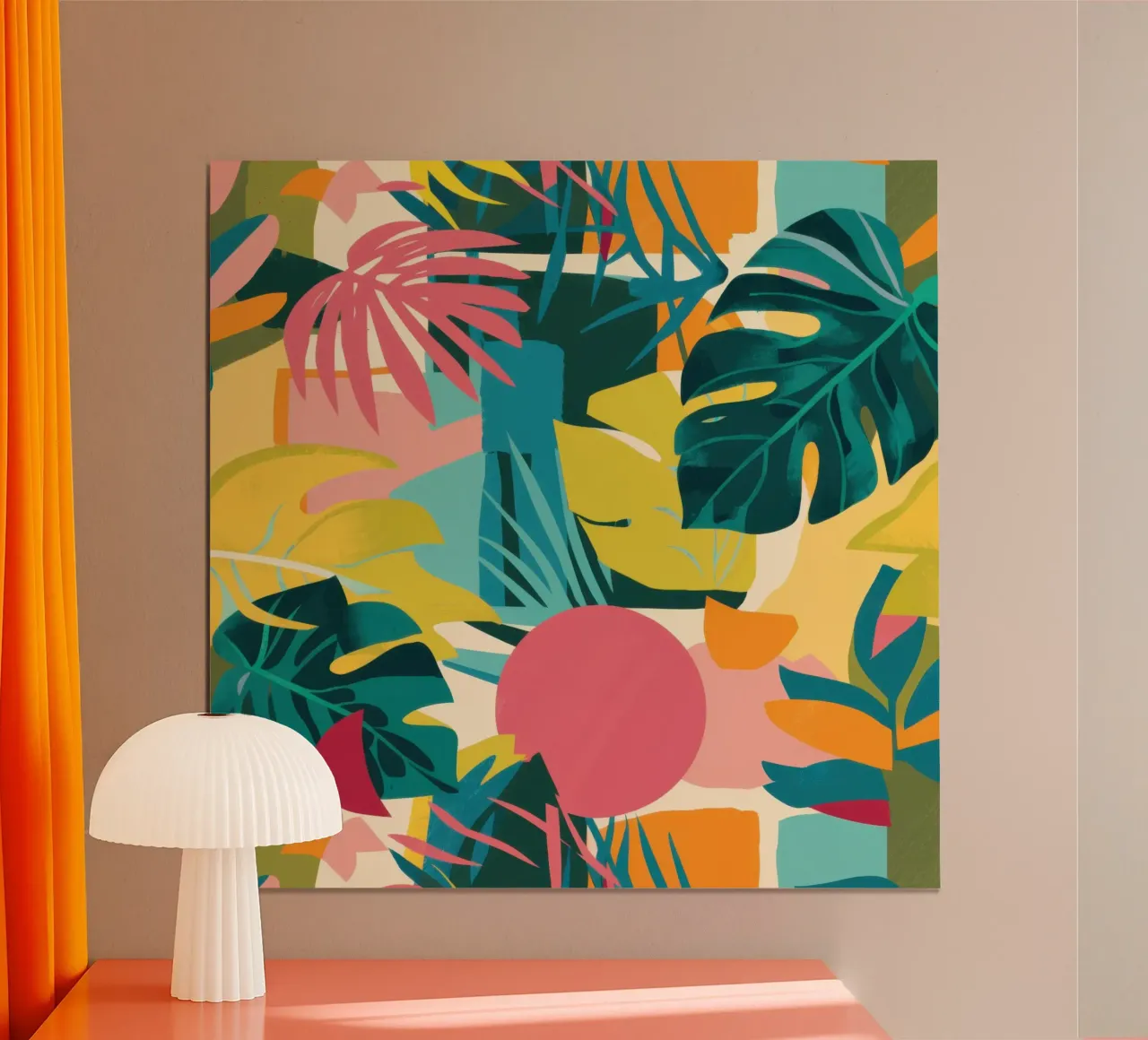 Carnevale in forma tropicale poster con telaio in plastica da Wish Studio
