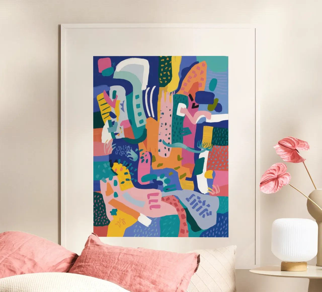 Amici astratti e giocosi poster da Wish Studio