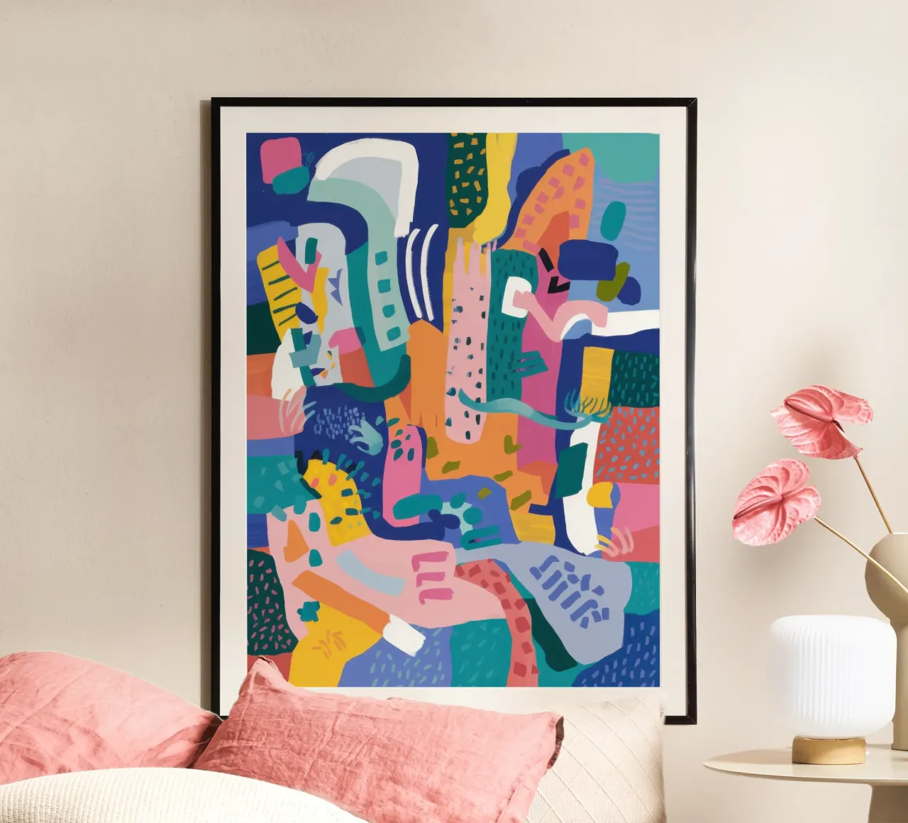 Amici astratti e giocosi poster da Wish Studio