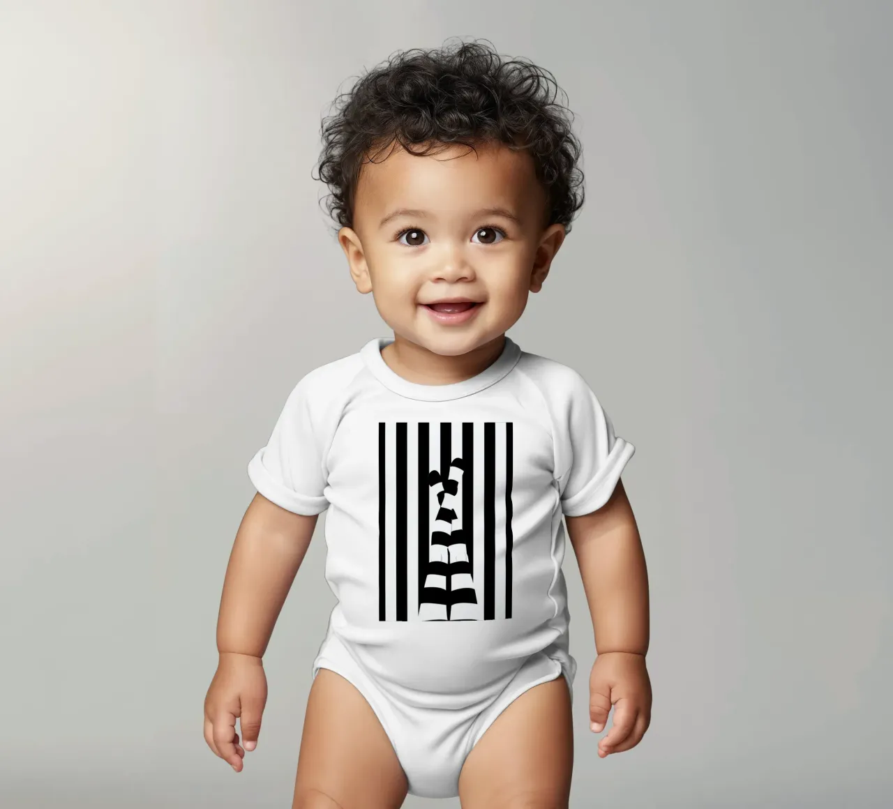 Striping legs short-sleeve baby romper by Ctoft