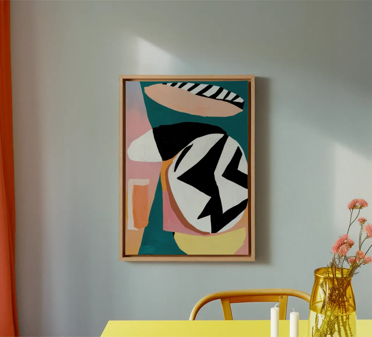 Geo astratto minimalista tela con Cornice a cassetta da Wish Studio