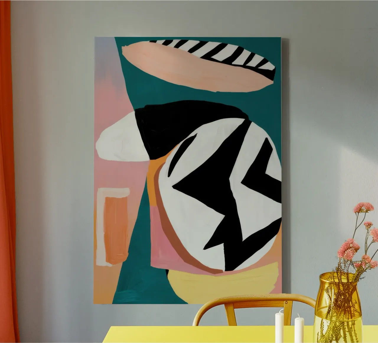Geo astratto minimalista tela con Cornice a cassetta da Wish Studio