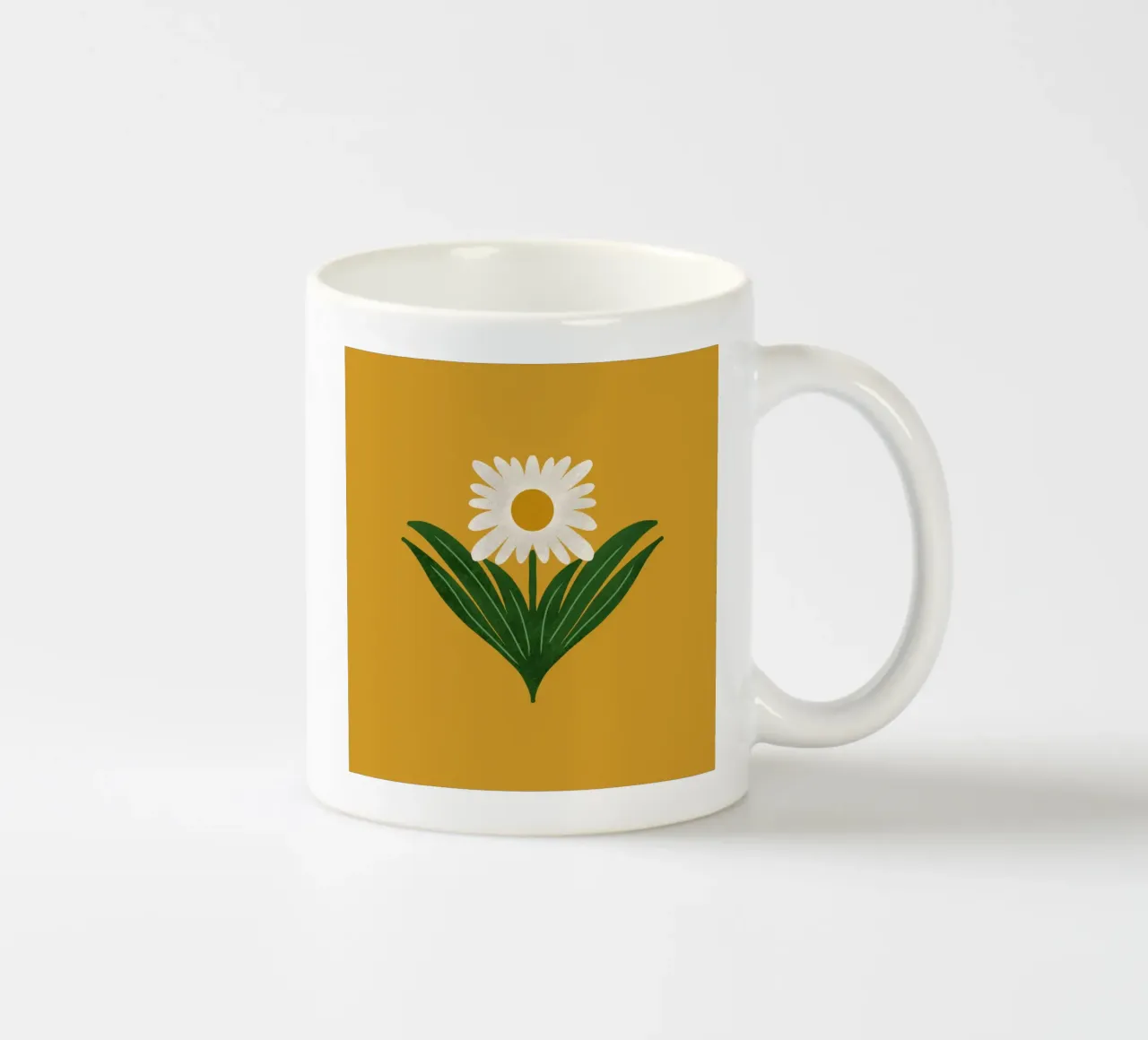 Margherita floreale retrò anni '70 su giallo - Mod Flower tazza in ceramica da susanacosta