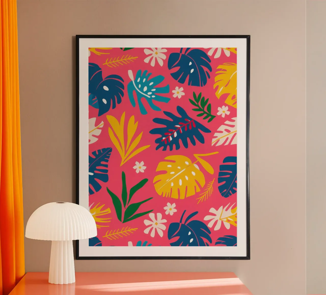 Sunny Tropic Fiesta poster con telaio in alluminio da Echo Saber