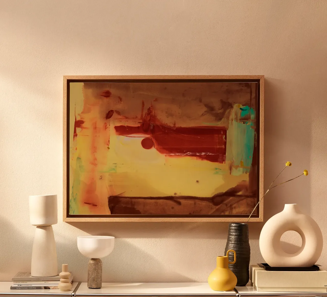 Helen Frankenthaler Passo del deserto tela con Cornice a cassetta da The Dillart