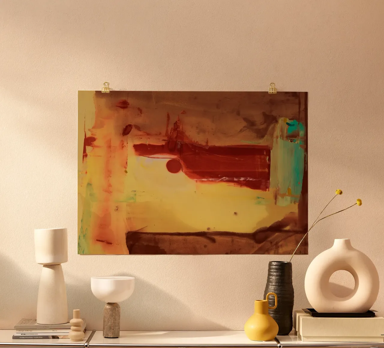 Helen Frankenthaler Passo del deserto poster con telaio in alluminio da The Dillart