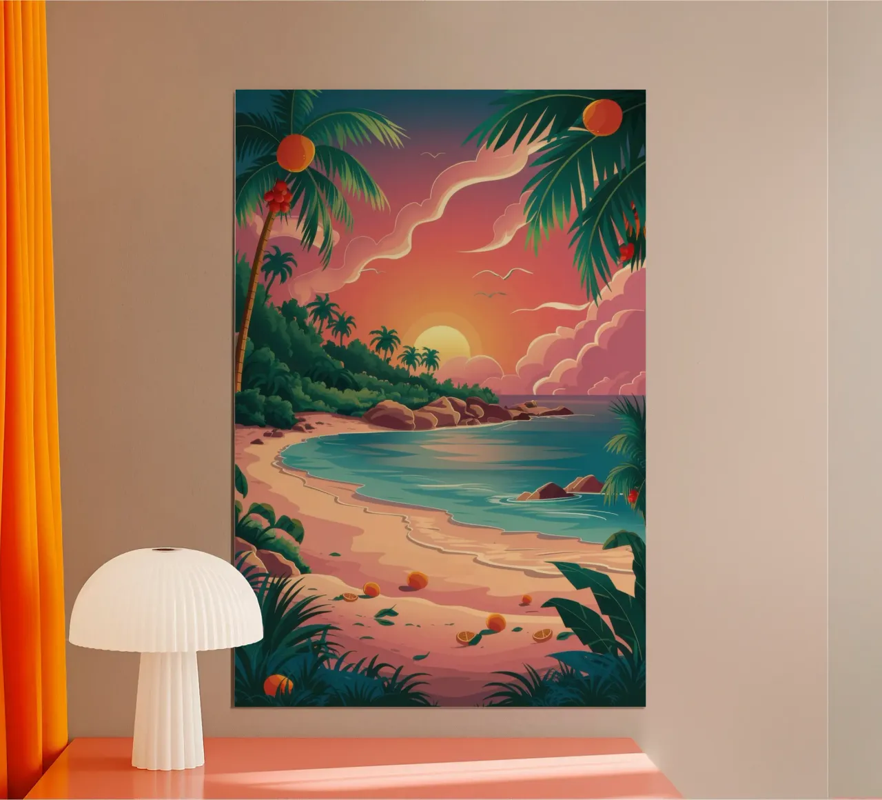 Crepuscolo della spiaggia cremisi poster da Enter Bloom