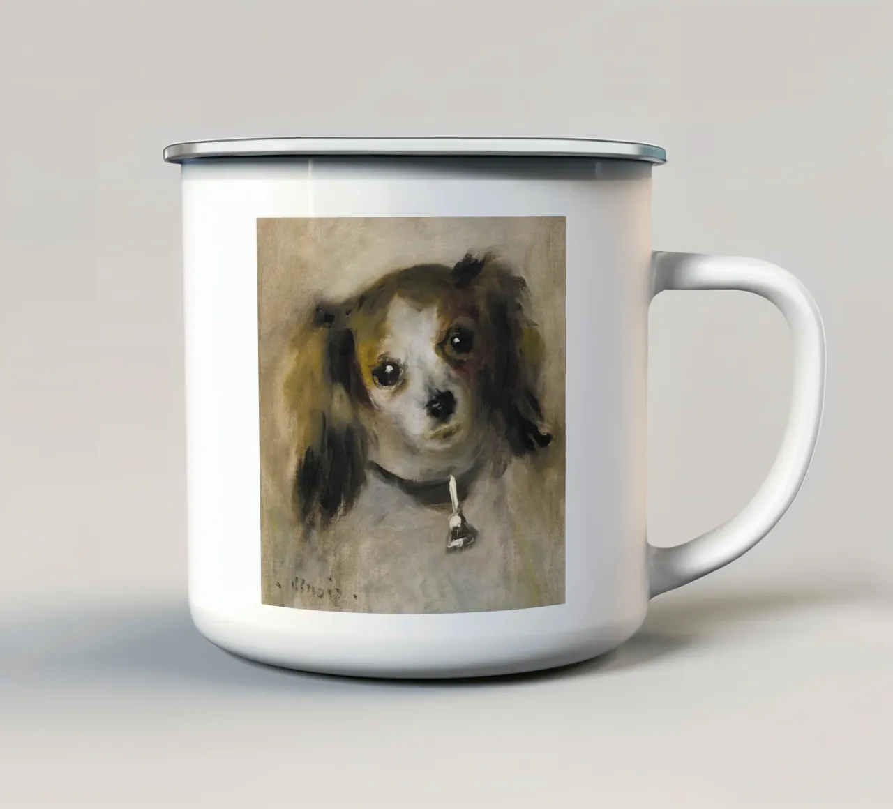 Renoir - Head of a Dog tazza in smalto da apoloprints