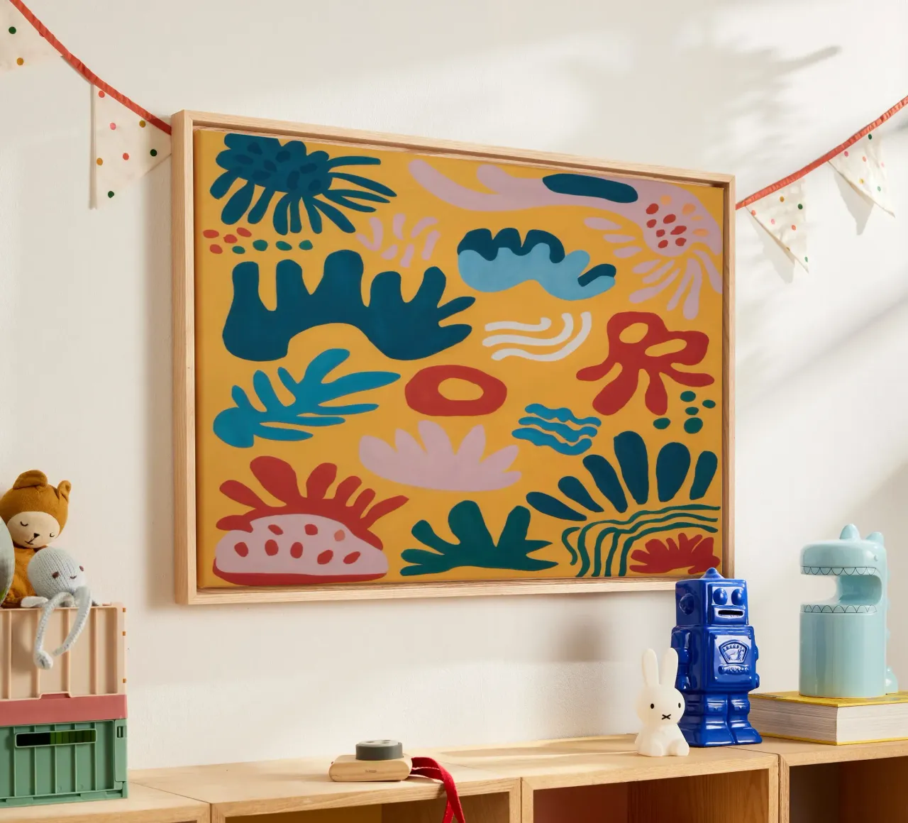 Ocre Formes joyeuses toile avec Caisse américaine de Sure Paint