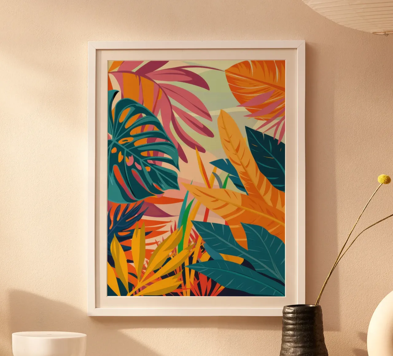 Calore autunnale della giungla poster con telaio in alluminio da Orchid Patina