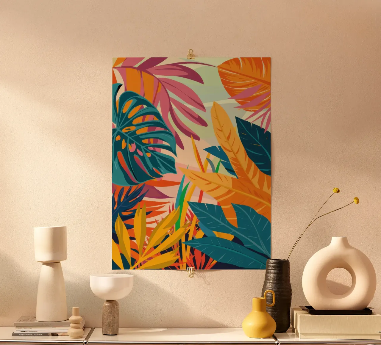 Calore autunnale della giungla poster con telaio in alluminio da Orchid Patina