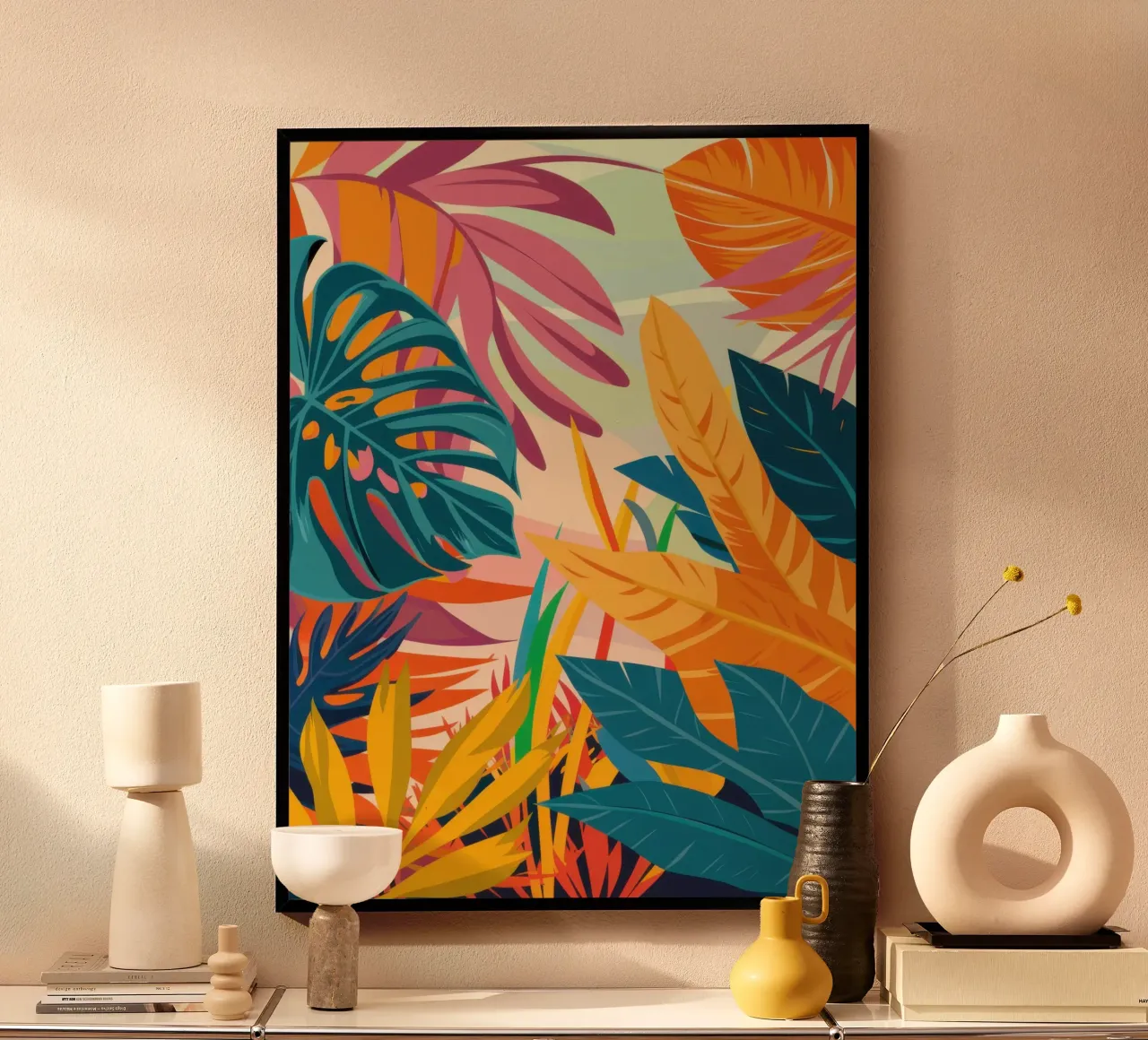 Calore autunnale della giungla poster con telaio in alluminio da Orchid Patina