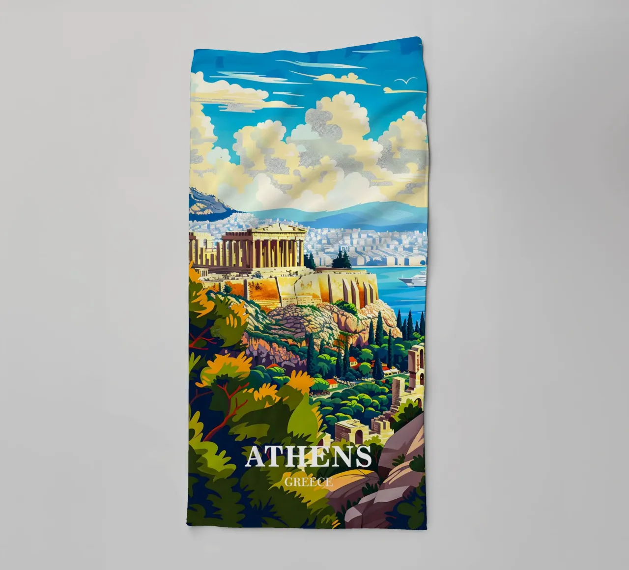 Athens Greece Travel towel by Travelstudio