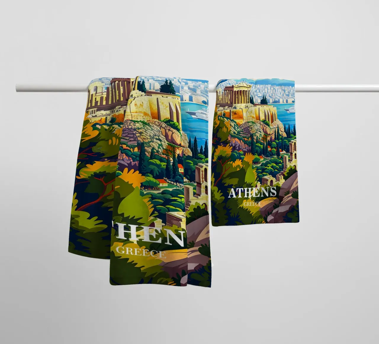 Athens Greece Travel towel by Travelstudio