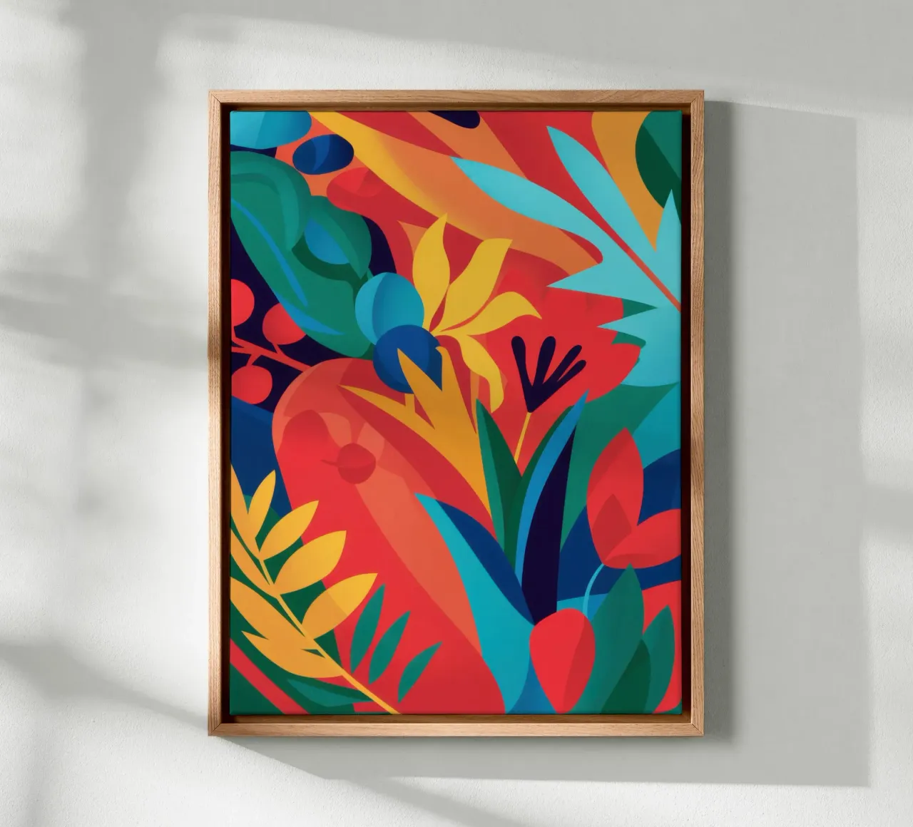 Incandescent Jungle Fever canvas with Floater frame by Orchid Patina