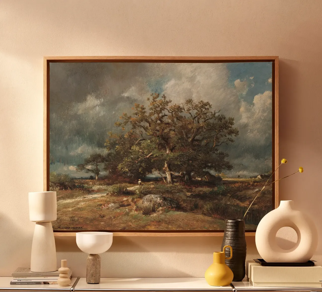The Old Oak 1870 canvas met Baklijst van apoloprints